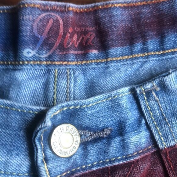 Old Navy Diva Size 6 American Flag Hand Painted Shorts Raw Hem - Picture 4 of 9